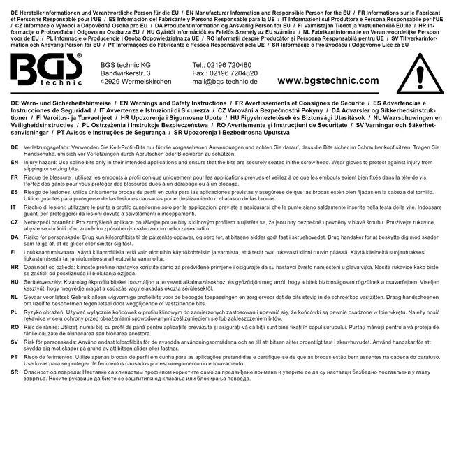 BGS Dopsleutelbit lengte 100 mm 3/8" wigprofiel (voor RIBE) M8