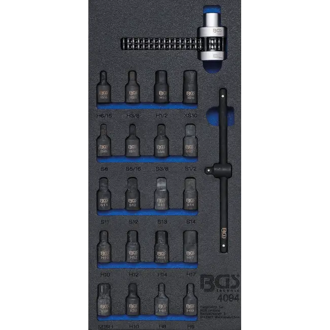 BGS Carterplug-/oliefiltersleutel set 22 delig
