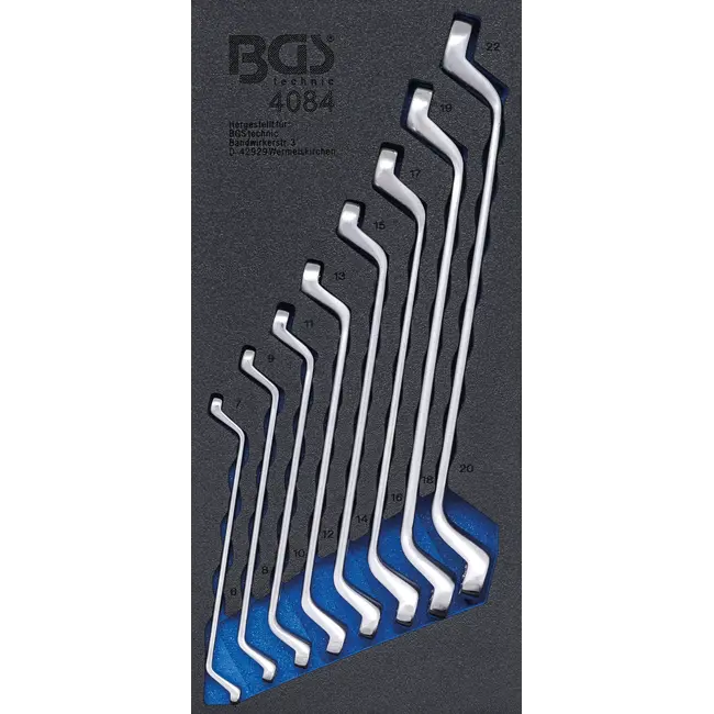 BGS Ringsleutelset 6x7 - 20x22 mm diep gebogen 8 delig