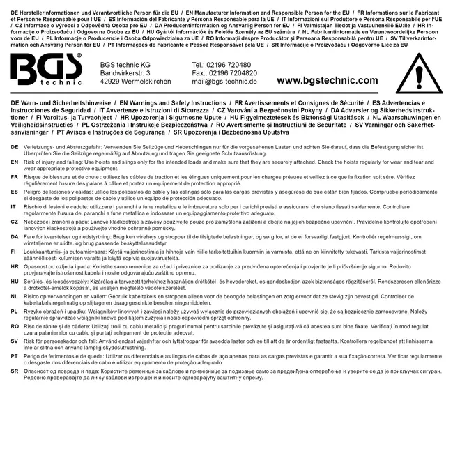 BGS Staalkabeltakel 500 daN