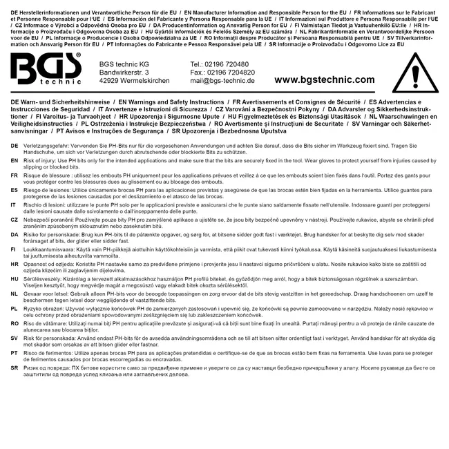 BGS Dopsleutelbit 3/8" kruiskop PH3