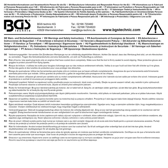 BGS Bougiekaptang 200 mm 30° haaks
