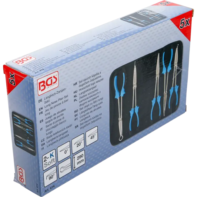 BGS Langbektangset 290 mm 5 delig