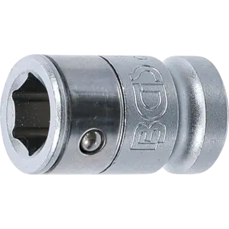 BGS technic Bitadapter met blokkeerkogel binnenvierkant 3/8" - binnenzeskant 3/8"