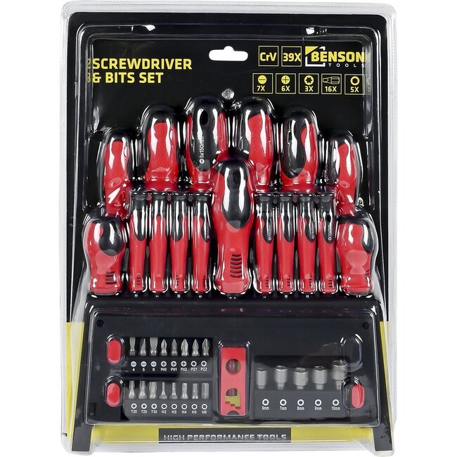 Benson Schroevendraaier en bit set 39 stuks