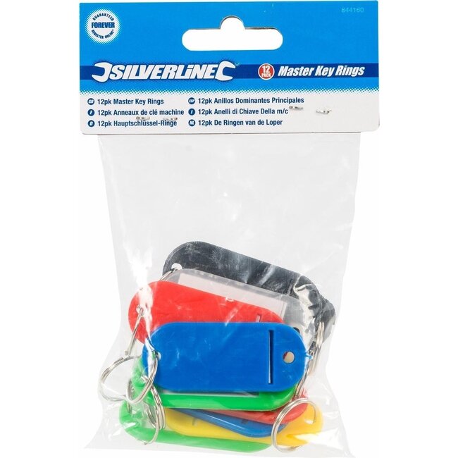 Silverline ID sleutelhanger assortiment, 12 stuks