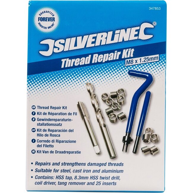 Silverline Schroefdraad repartie set M8 x 1,25 mm