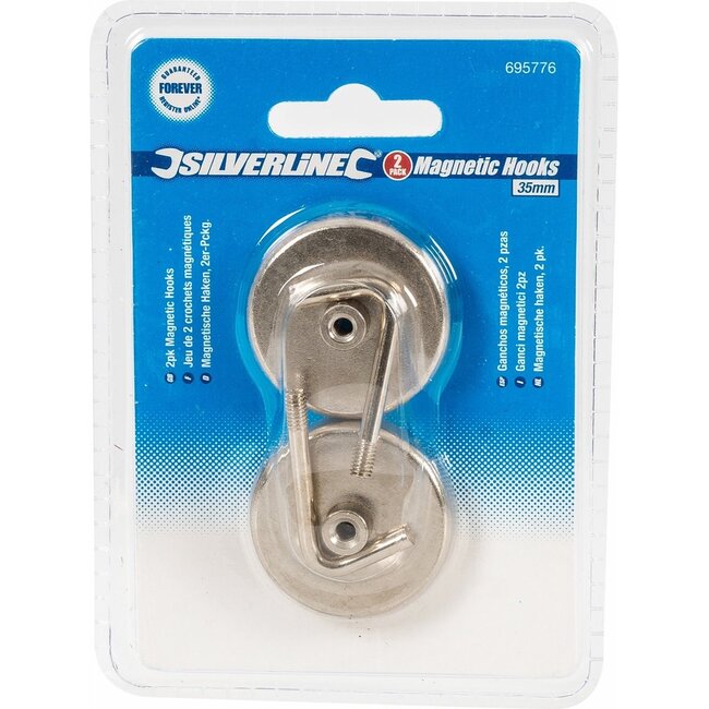 Silverline Magnetische haken, 2 pak 35 mm