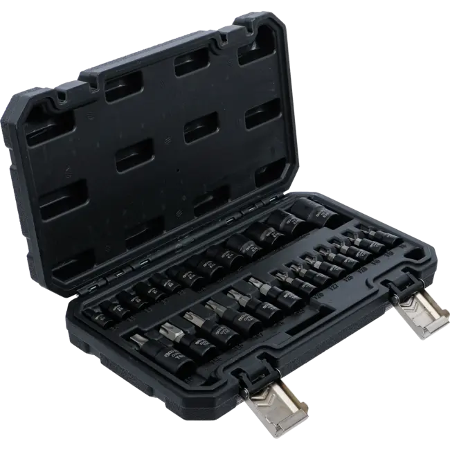 BGS Dopsleutelbit-/dopsleutelset - 1/4", 3/8", 1/2" - E-profiel / Torx - 25 delig