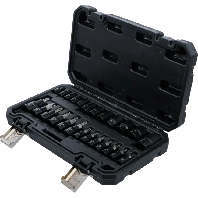 BGS Dopsleutelbit-/dopsleutelset - 1/4", 3/8", 1/2" - E-profiel / Torx - 25 delig