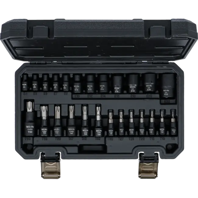 BGS Dopsleutelbit-/dopsleutelset - 1/4", 3/8", 1/2" - E-profiel / Torx - 25 delig