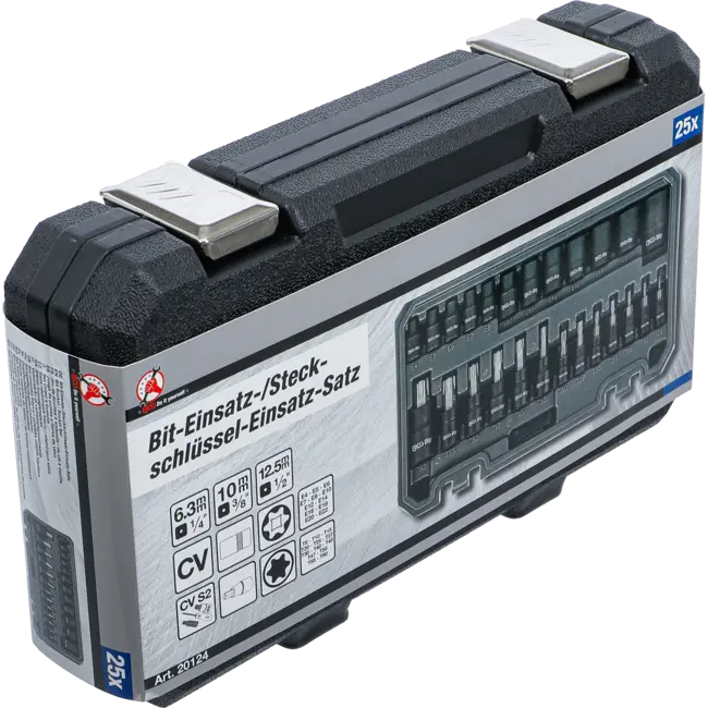 BGS Dopsleutelbit-/dopsleutelset - 1/4", 3/8", 1/2" - E-profiel / Torx - 25 delig