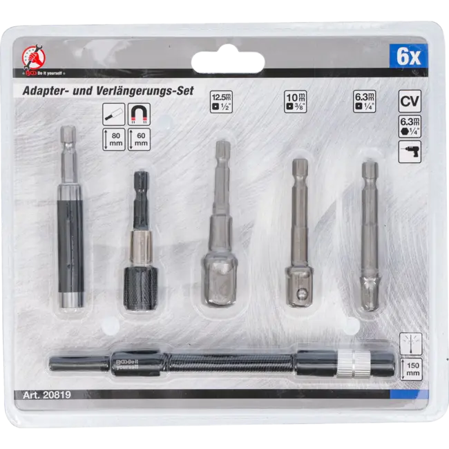 BGS Adapter- en extensieset - voor boormachines - 6 delig