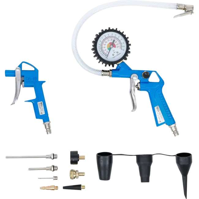 BGS Perslucht uitblaaspistool- en bandenvulpistoolset - 10 delig