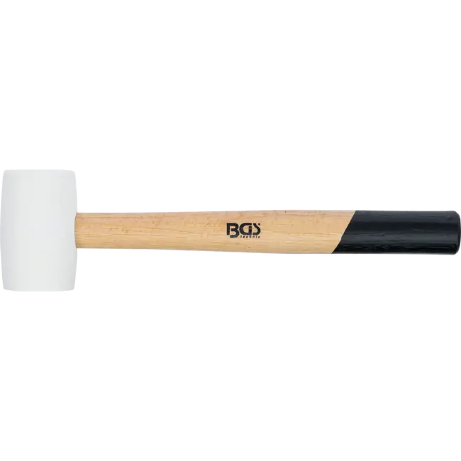 BGS Rubberhamer - Hickory-steel - witte kop - Ø 48 mm - 250 g