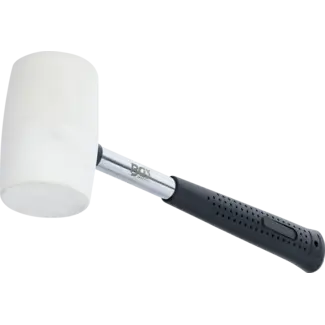BGS Rubberhamer - metalen steel - witte kop - Ø 48 mm - 250 g