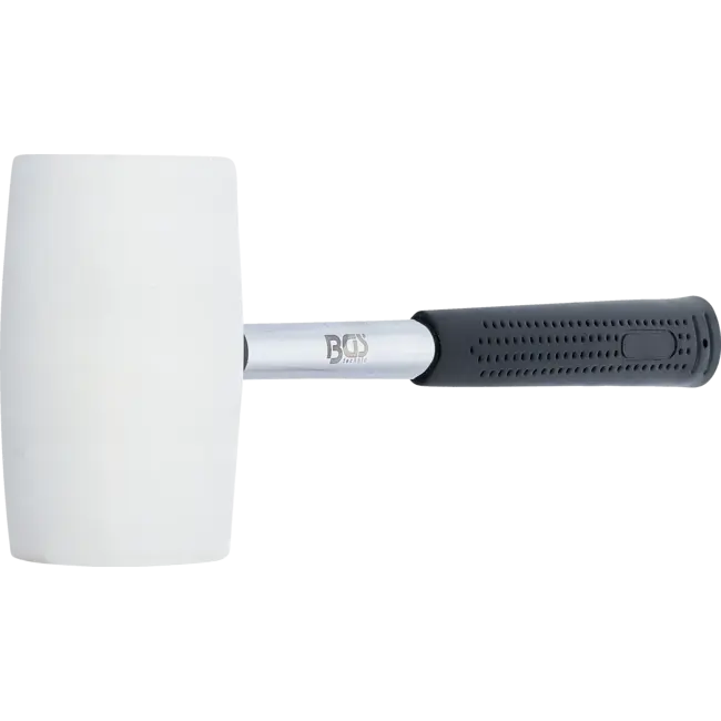 BGS Rubberhamer - metalen steel - witte kop - Ø 64 mm - 750 g