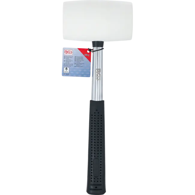 BGS Rubberhamer - metalen steel - witte kop - Ø 64 mm - 750 g