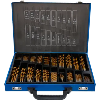 BGS Spiraalboren en Trappenboorset - HSS - titanium gecoat - 1 - 10 mm - 231 delig