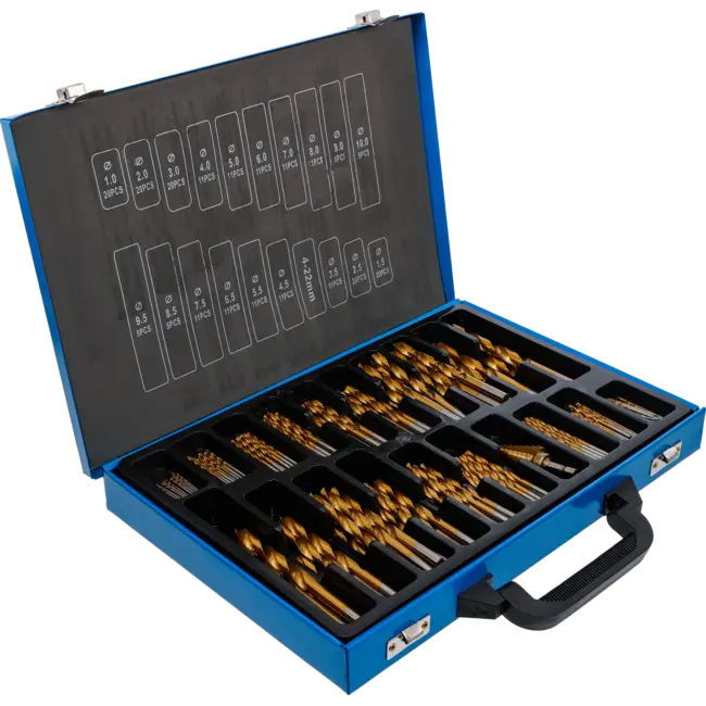 BGS Spiraalboren en Trappenboorset - HSS - titanium gecoat - 1 - 10 mm - 231 delig