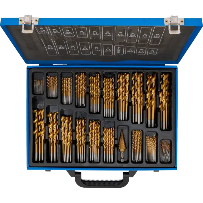 BGS Spiraalboren en Trappenboorset - HSS - titanium gecoat - 1 - 10 mm - 231 delig