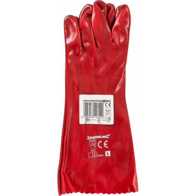 Silverline Werkhandschoenen rood - PVC - maat 9 (L)