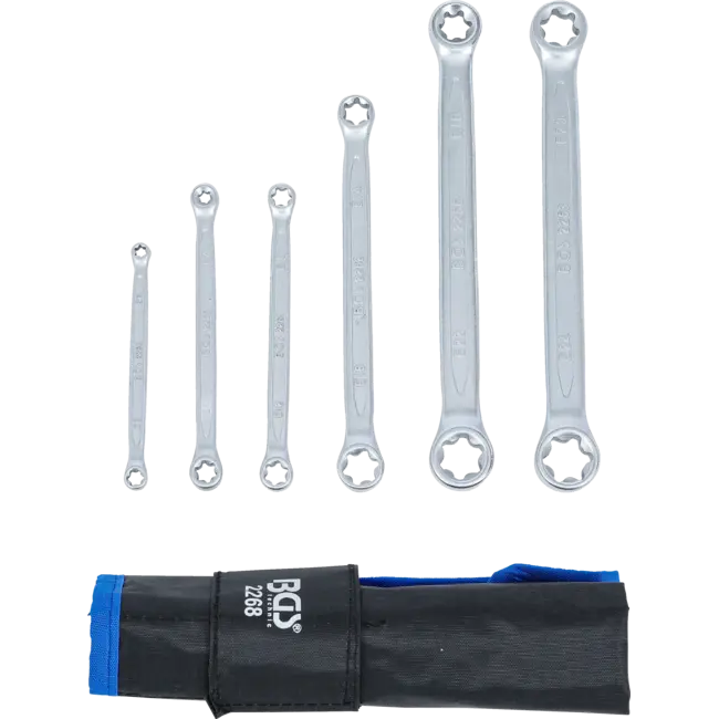BGS Ringsleutelset met E-profiel koppen vlak E6 x E8 - E20 x E24 6 delig
