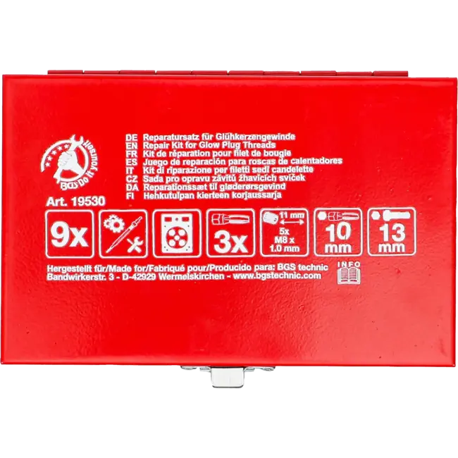 BGS Reparatieset voor gloeibougie schroefdraad - M8 x 1,0