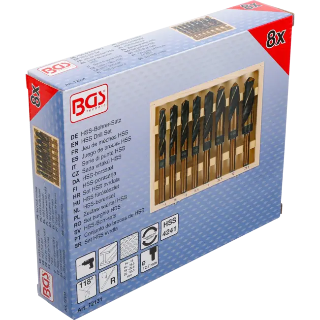 BGS HSS-borenset - 14 - 25,5 mm - 8 delig