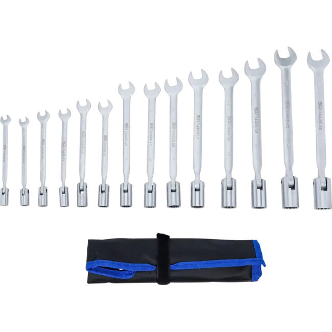 BGS Steekringsleutelset - flexibele ringzijde - 8 t/m 22 mm - 14 delig