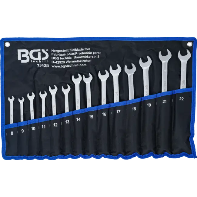 BGS Steekringsleutelset - flexibele ringzijde - 8 t/m 22 mm - 14 delig