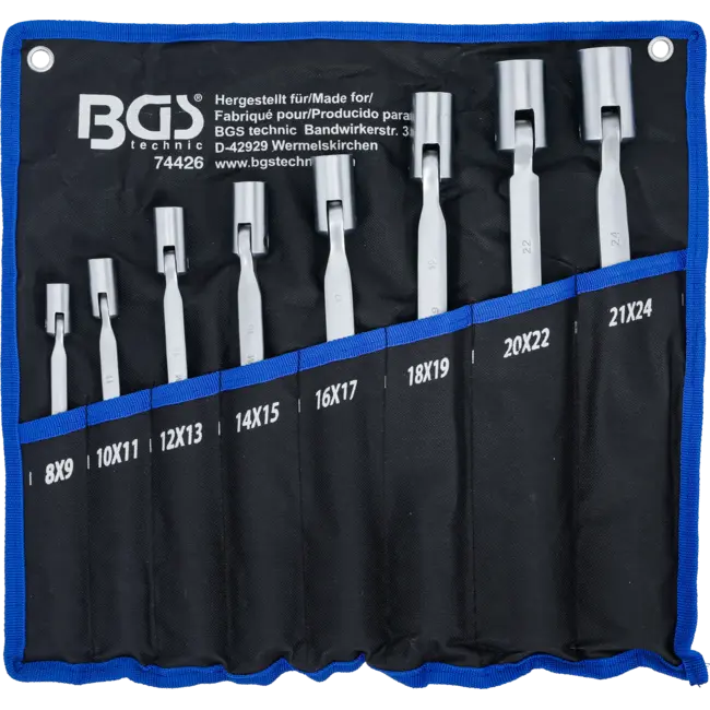 BGS Ringsleutelset - met flexibele koppen - 8 delig