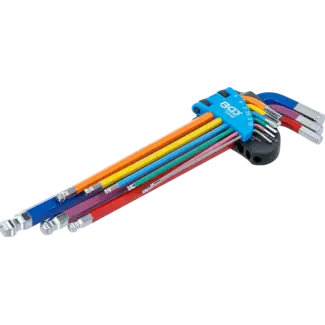 BGS technic Stiftsleutelset - 1,5 t/m 10 mm - kogelkop – extra lang - 9-delig