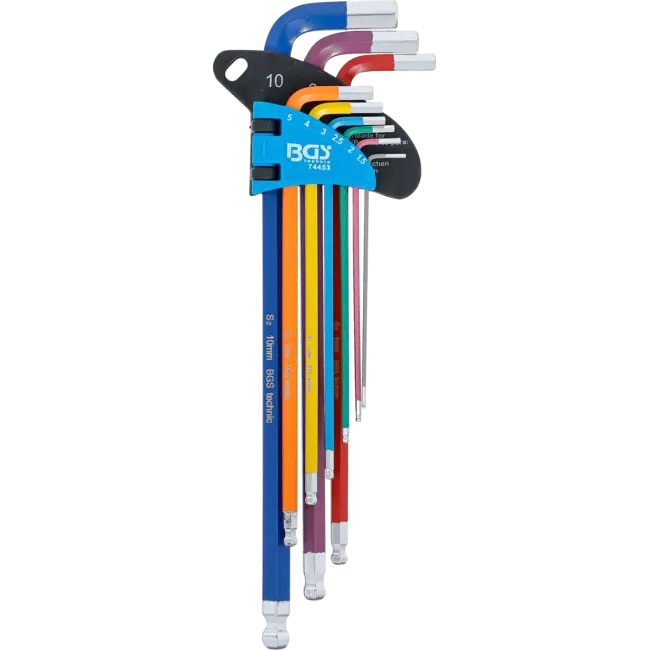 BGS Stiftsleutelset - 1,5 t/m 10 mm - kogelkop – extra lang - 9-delig