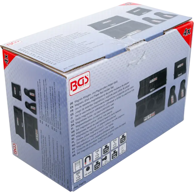 BGS Magnetische legbord- en papierrolhouderset - 4 delig
