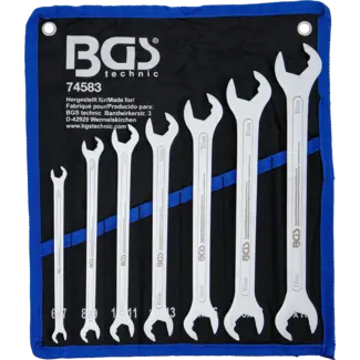 BGS technic Steeksleutelset - extra vlak - 6 t/m 19 mm - 7 delig