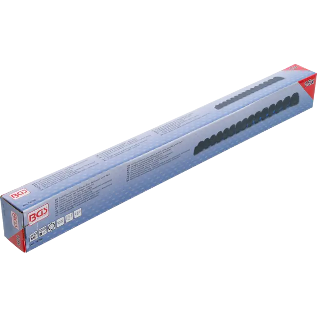 BGS Krachtdoppenset zeskant, extra vlak - 1/2" - 10 t/m 24 mm - 15 delig