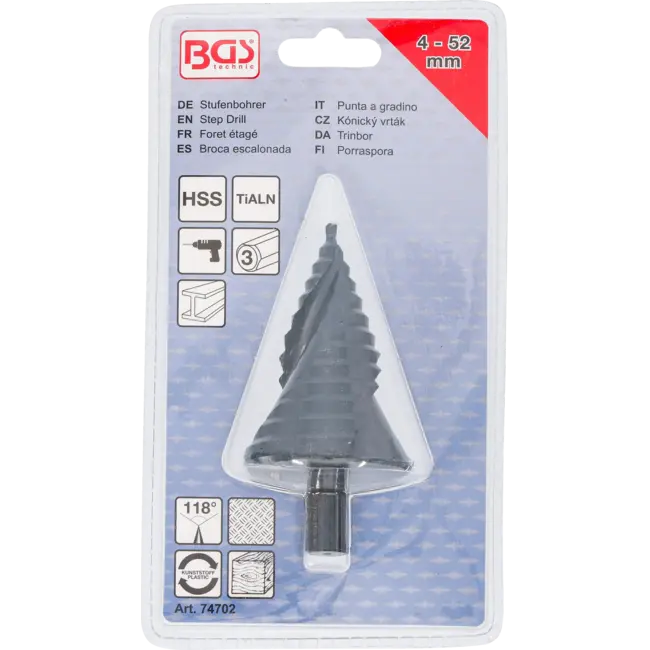BGS Trappenboor - titanium-aluminium-genitreerd - Ø 4 - 52 mm