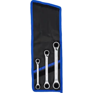 BGS technic Dubbele Ratelringsleutelset 4-in-1 – Omschakelbaar – 3-delig