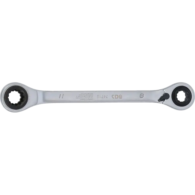 BGS Dubbele Ratelringsleutel 4-in-1 - 8 t/m 11 mm - 72 Tanden