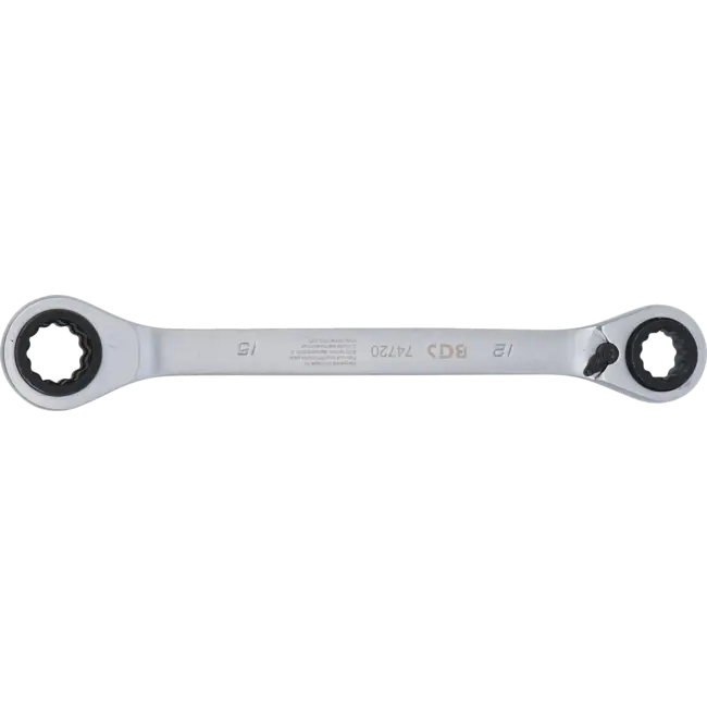 BGS Dubbele Ratelringsleutel 4-in-1 - 12 t/m 15 mm - 72 Tanden