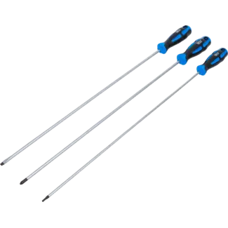 BGS technic Schroevendraaierset - extra lang - sleuf, kruiskop PH, Torx - 3 delig