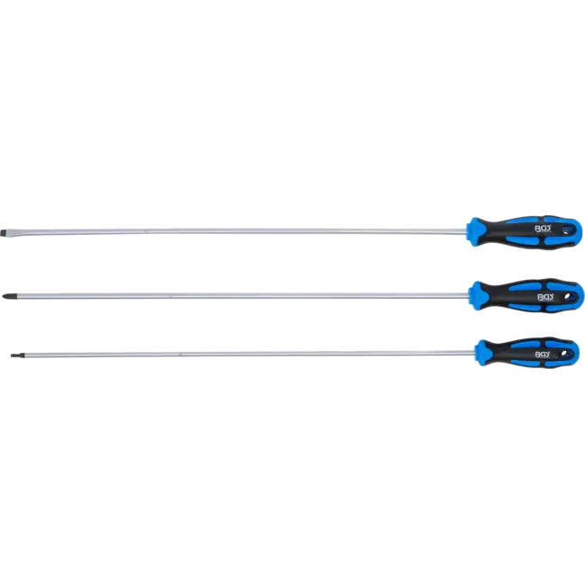 BGS Schroevendraaierset - extra lang - sleuf, kruiskop PH, Torx - 3 delig