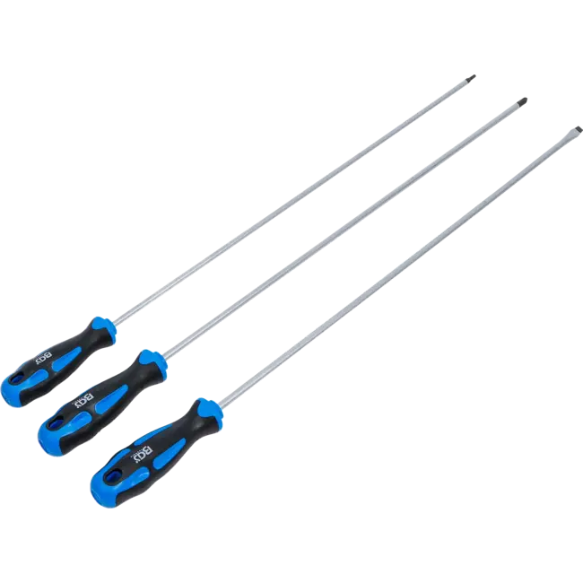 BGS Schroevendraaierset - extra lang - sleuf, kruiskop PH, Torx - 3 delig