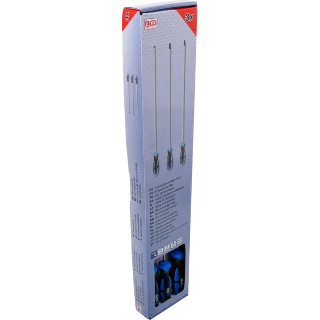BGS Schroevendraaierset - extra lang - sleuf, kruiskop PH, Torx - 3 delig
