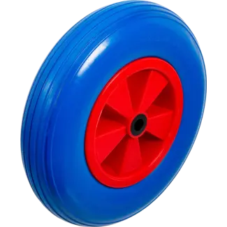 BGS Do it yourself Kruiwagenwiel - PU - rood / blauw - 400 mm