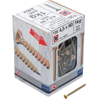 BGS Do it yourself Multischroeven - Torx T20 - 4,0 x 60 mm - 1 kg / 240 stuks