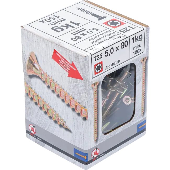 BGS Multischroeven - Torx T25 - 5,0 x 80 mm  - 1 kg / 150 stuks