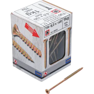 BGS Do it yourself Multischroeven - Torx T30 - 6,0 x 120 mm  - 1 kg / 70 stuks