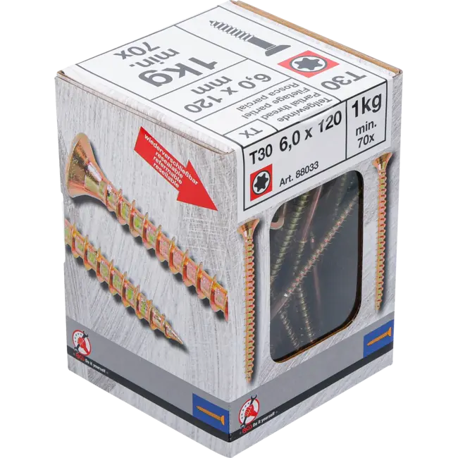 BGS Multischroeven - Torx T30 - 6,0 x 120 mm  - 1 kg / 70 stuks